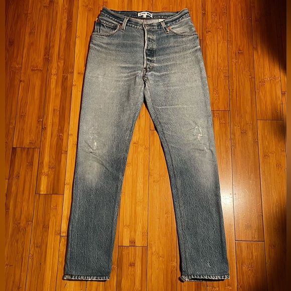Re/Done x Levis High Rise Straight Slim Leg Jeans Size 25 - Picture 4 of 15